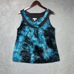 Dress Barn Shirt Womens L Babydoll Floral Mermaidcore Fairycore Whimsicore